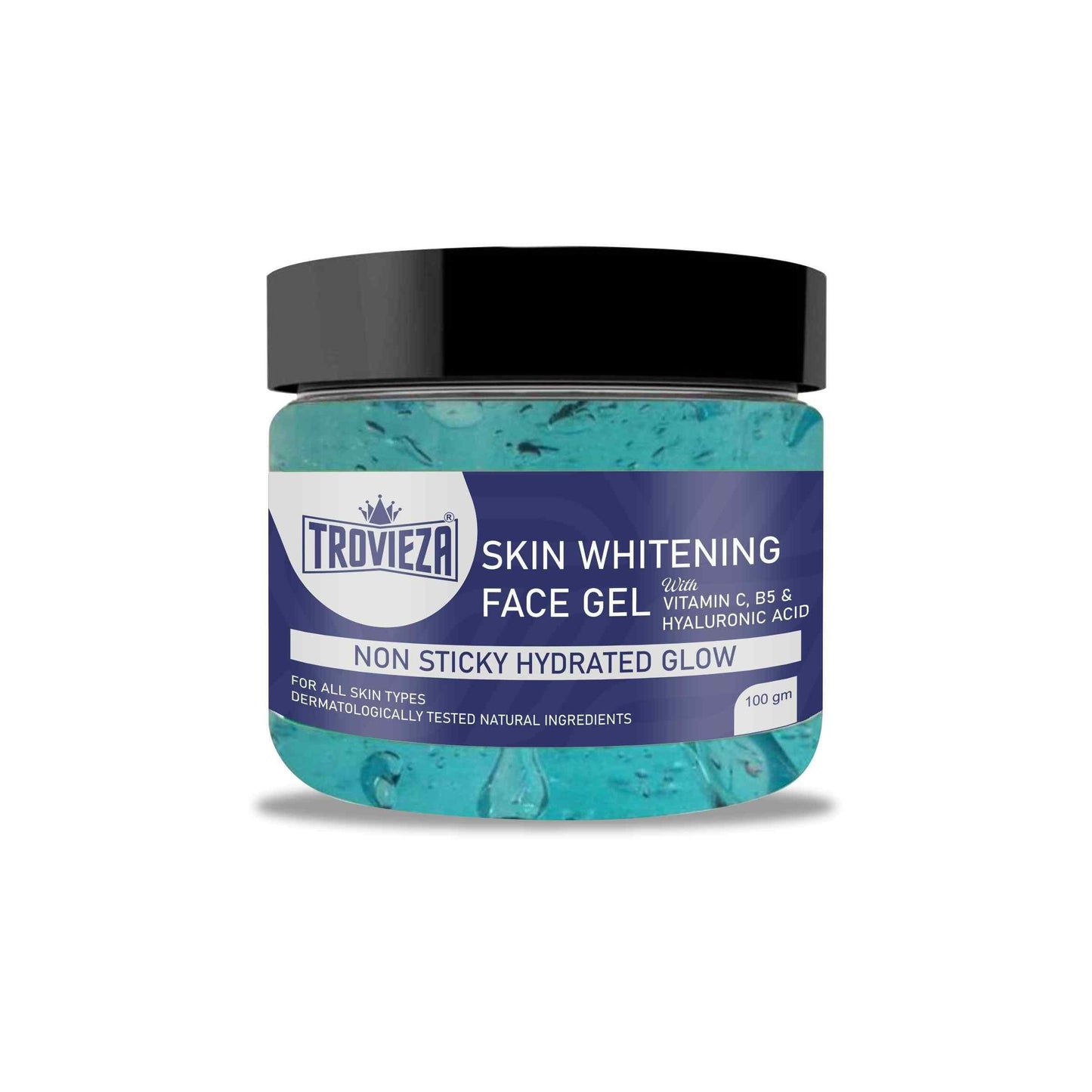 Trovieza Skin Whitening & Brightening Face Gel for Hydrated natural Glow, with Vitamin C, B5 & Hyaluronic, Non sticky, for all skin type, 100gm